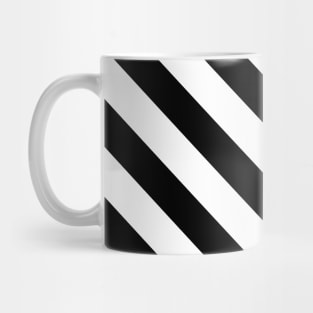 Diagonal Monochrome Stripes Funny Mug